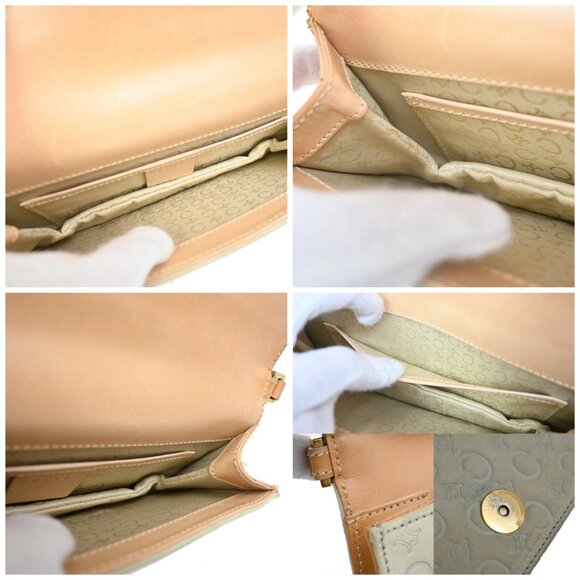 CELINE Logo C Macadam Pattern Mini Shoulder Bag Suede Leather Ivory 69FB850 - Picture 15 of 15